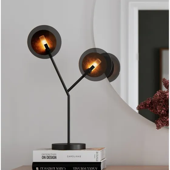 By Rydéns Lámpara de Mesa Turno Negro y Dorado - 59 cm