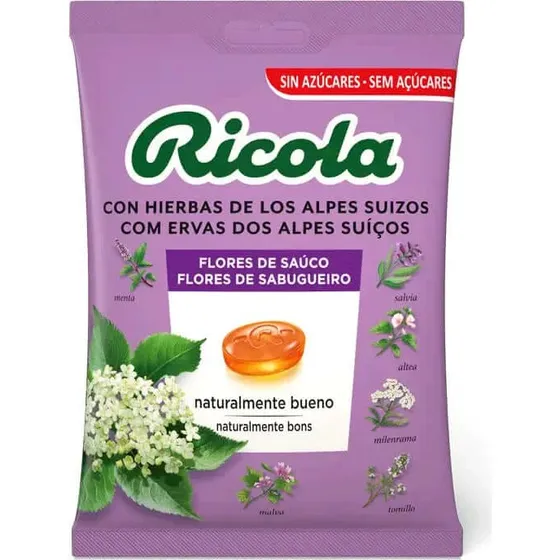 Ricola Caramelos de Flor de Saúco Sin Azúcar 70g