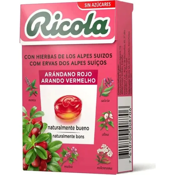 Ricola Caramelos Sin Azúcar de Arándano Rojo 50g