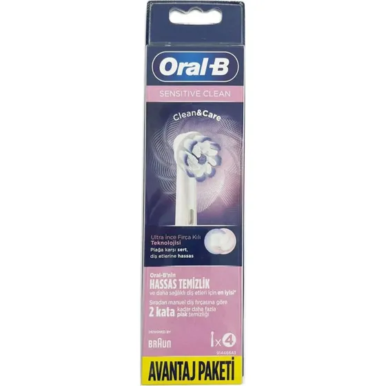 Braun Oral-B Sensitive Clean - Pack de 4 Recambios para Cepillo Eléctrico