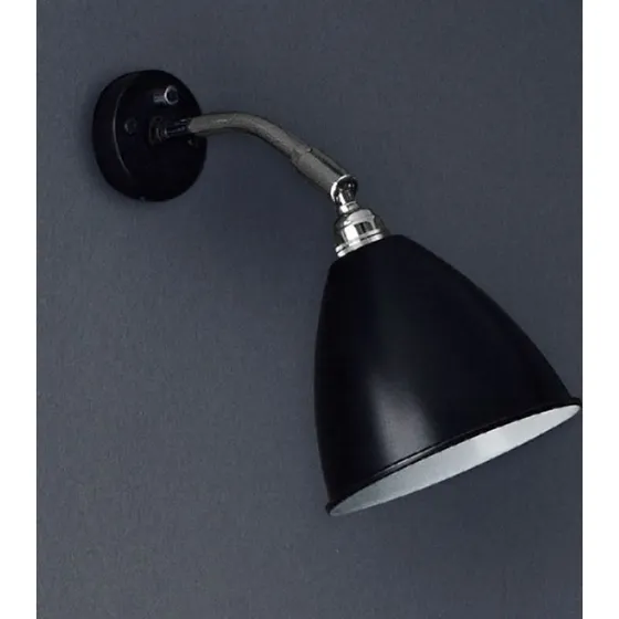 Gubi Aplique de pared Bestlite BL7, negro/cromo, Ø 16 cm