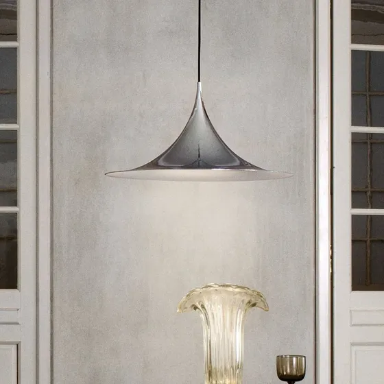 GUBI Lámpara colgante Semi Ø 60 cm, Cromo