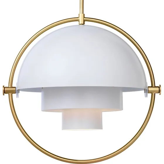 Gubi Lite Lámpara Colgante Multi-Lite Ø 36 cm, Latón y Blanco
