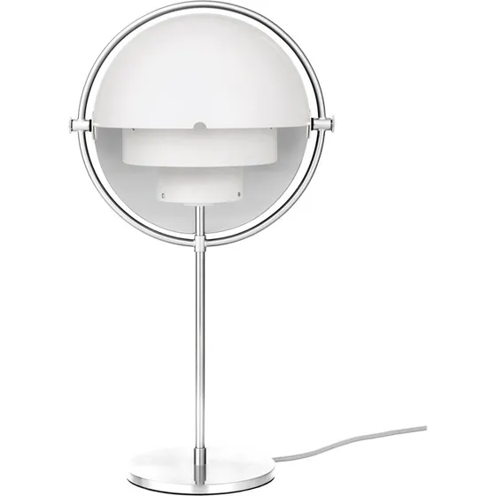 Gubi Lite Lámpara de Mesa Multi-Lite Cromo y Blanco, 50 cm