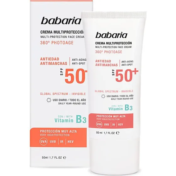 BABARIA Crema Multiprotección 360º Photoage SPF50+ Tono Medio