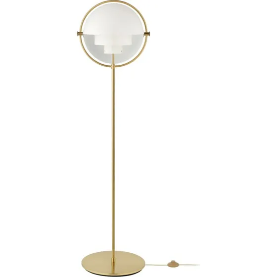 Gubi Lámpara de pie Multi-Lite Latón y Blanco, 148 cm