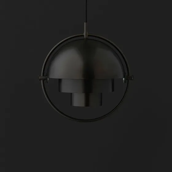 Gubi Lite Lámpara Colgante Multi-Lite Negro Ø 36 cm