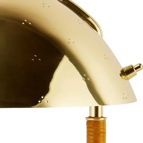 Gubi Lámpara de Mesa 9209 de Latón y Ratán - Diseño Paavo Tynell