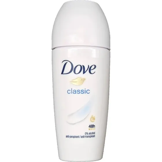 Dove Desodorante Roll-On Antitranspirante Classic para Mujer, 50 ml