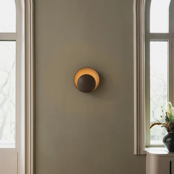 Globen Lighting Aplique de pared ORBIT, marrón, Ø 30 cm