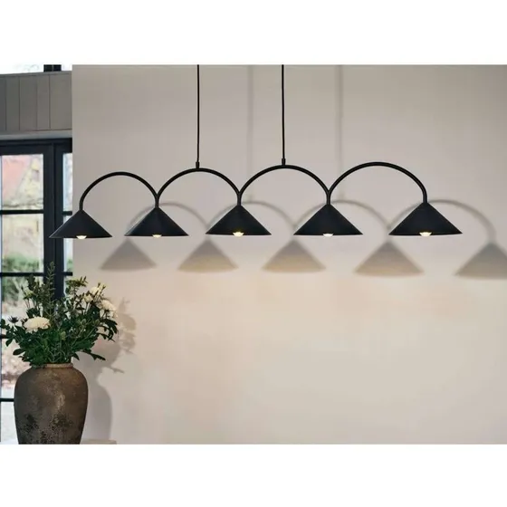 Globen Lighting Lámpara Colgante Curve 5 Black - Diseño Geométrico