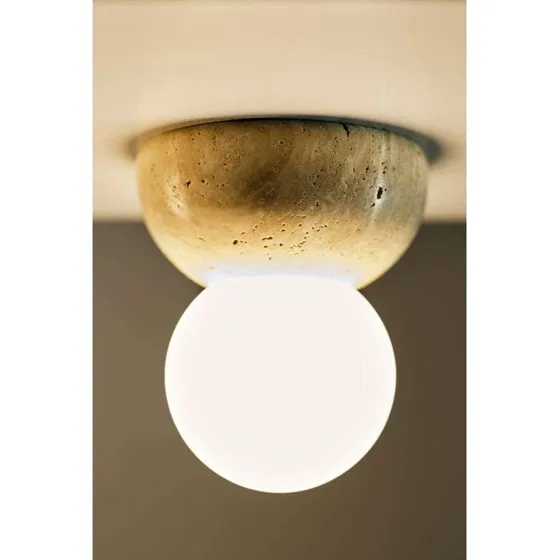 Globen Lighting Aplique de Pared Torrano 13 cm Beige Travertino