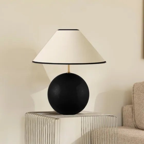 Globen Lighting Lámpara de mesa IRIS beige y negro, 39 cm