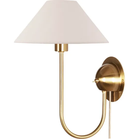 Globen Lighting Aplique Iris Cream - Latón y Algodón Beige