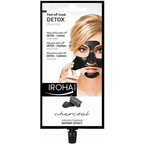 Iroha Mascarilla Exfoliante Peel Off Detox con Carbón Vegetal, 18g