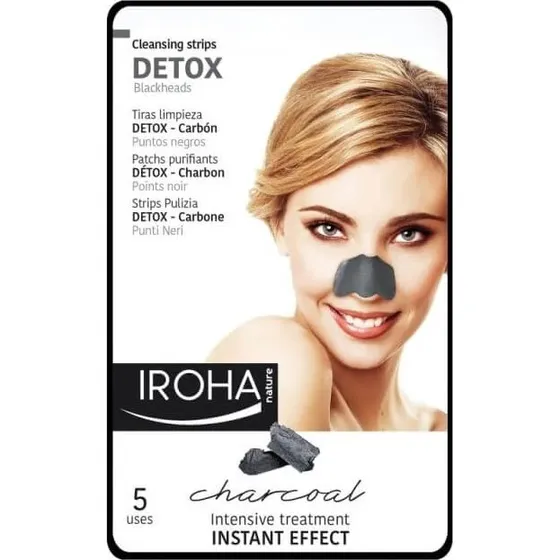 Iroha Parches para la Nariz Detox con Carbón Activado - 5 Unidades