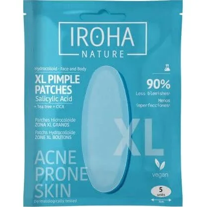 Iroha Parches Antiacné XL para Piel Propensa al Acné, 5 Unidades