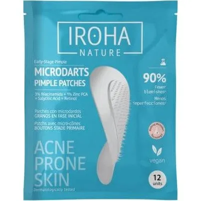 Iroha Parches Antiacné con Microagujas y Ácido Salicílico, 12 Unidades