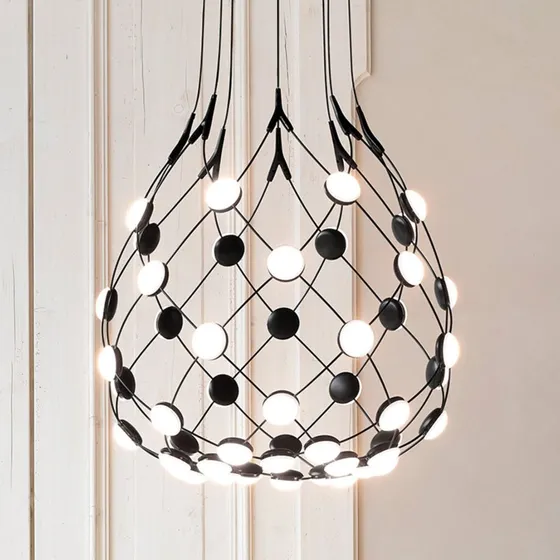Luceplan Lámpara Colgante Mesh Negra 55 cm