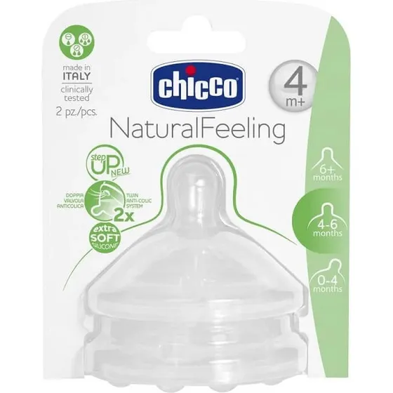 Chicco Tetina Step Up Flujo Regulable de Silicona - Pack 2 Unidades