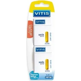 Vitis Seda Dental Con Cera Duplo 50m (Pack de 2)