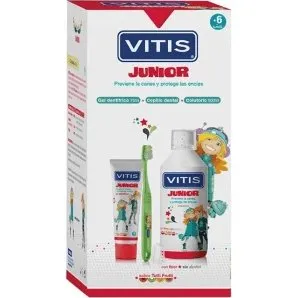 Vitis Junior Pack Higiene: Colutorio, Dentífrico y Cepillo