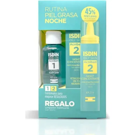 Isdin Acniben Night Concentrate Sérum 27 ml + Gel Limpiador 50 ml