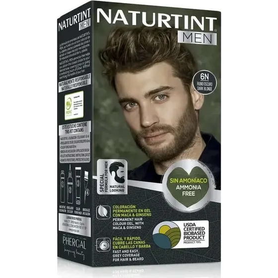 Naturtint Men Tinte Permanente Cabello y Barba 6N Rubio Oscuro