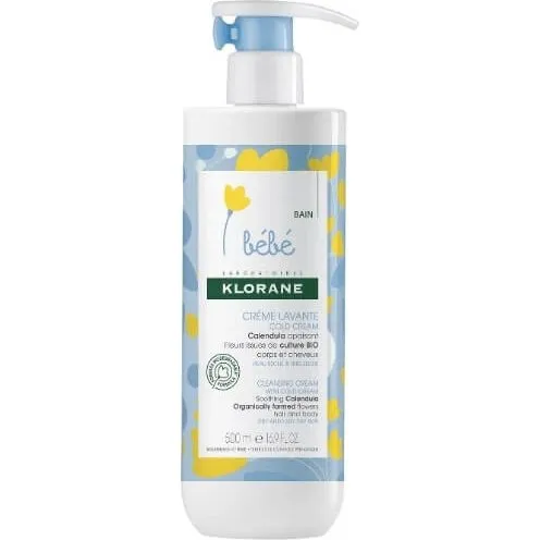Klorane Bebé Crema Limpiadora al Cold Cream, 500 ml