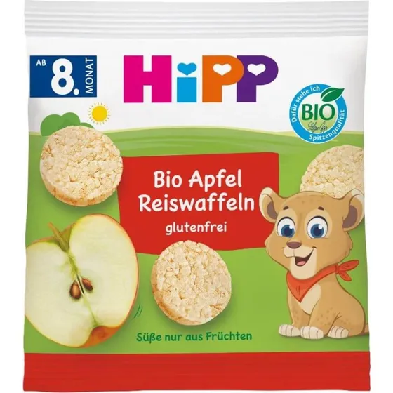 HiPP Redondo de Arroz Ecológico con Manzana, 30 g