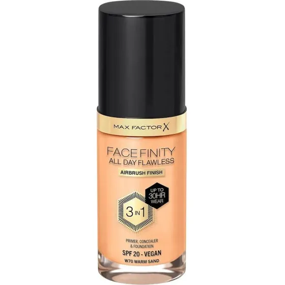 Max Factor Facefinity All Day Flawless 3 en 1 Base de Maquillaje W70 Warm Sand