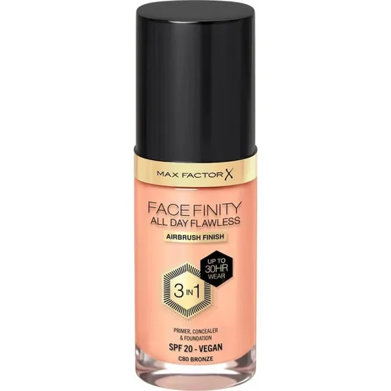 Max Factor Facefinity All Day Flawless 3 en 1 Base de Maquillaje C80 Bronze