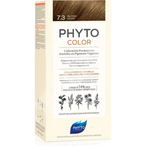 Phyto Phytocolor Tinte Permanente Rubio Dorado 7.3, 50 ml