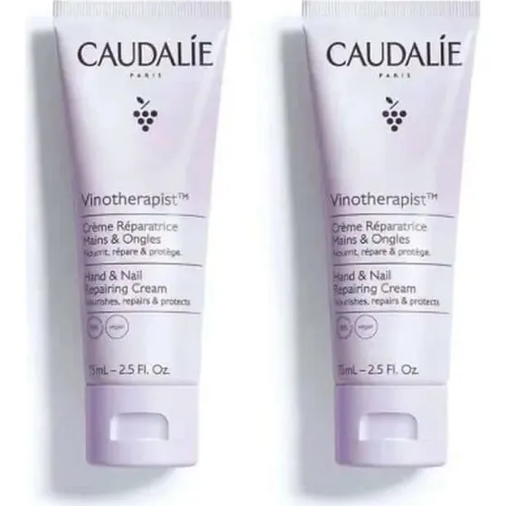 Caudalie Dúo Crema Reparadora de Manos y Uñas Vinotherapist 2x75ml