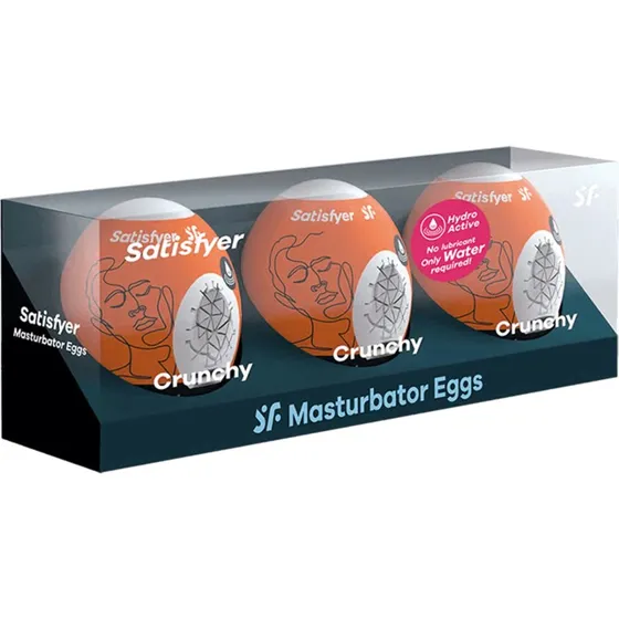 Satisfyer Masturbador Huevo Crunchy Set, Pack de 3 unidades