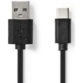 Nedis USB 2.0 Type-C M-A 0,1 m Negro