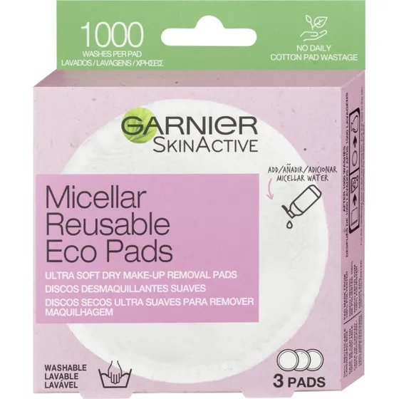 Garnier Eco Pads Almohadillas Desmaquillantes Reutilizables 3 uds