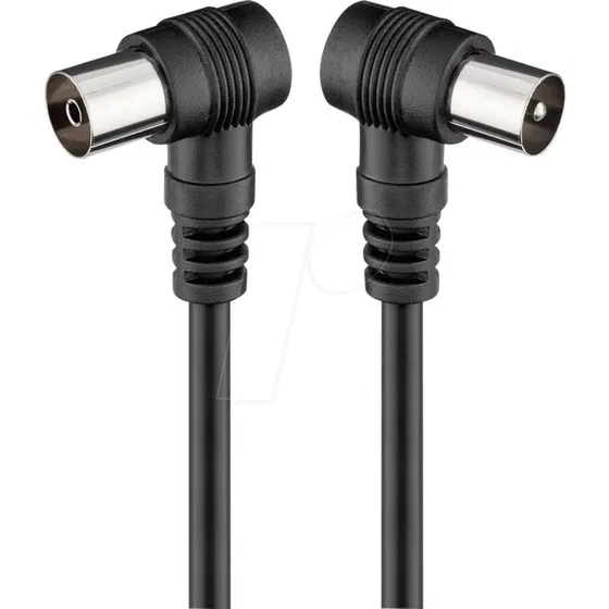 GOOBAY Cable Antena 75 Acodado 2,5m Negro