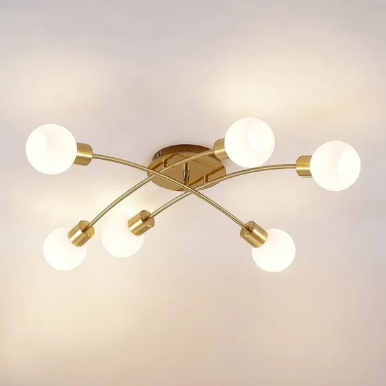 Lindby Agmar Plafón de Latón con 6 Luces