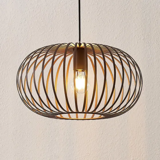 Lámpara Colgante Lindby Nahele Marrón - Diseño Vintage de Jaula