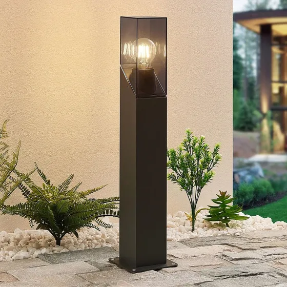 Lucande Lámpara de Jardín Fiola H60 Anthracite - Baliza Exterior IP54