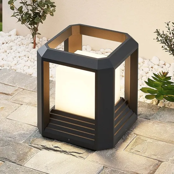 Lucande Lámpara LED Serenella Anthracite - Baliza de Jardín Moderna