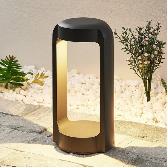 Lucande Baliza LED Habsa 30 cm Antracita Metal
