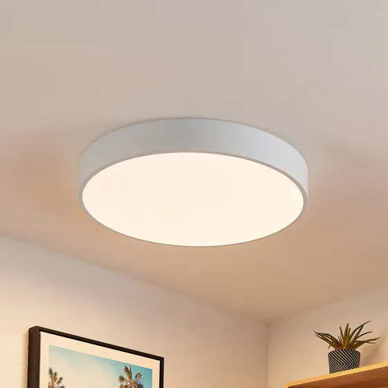 Lindby Plafón LED Simera, Ø 50cm, Blanco, Metal