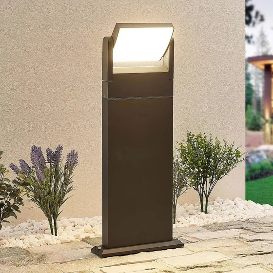 Lindby Cathalena Bolardo Luminoso LED Gris Oscuro