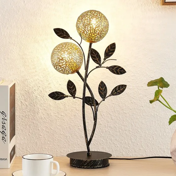 Lámpara de Sobremesa Lucande Evory Gold - 2 Luces - Metal