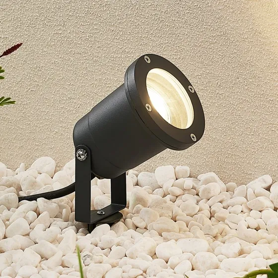 Lindby Nielas Foco Exterior con Piqueta Negro