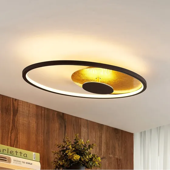 Plafón LED Lindby Feival, 61 cm, Óxido/Oro, Atenuable