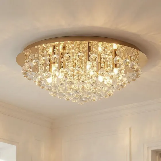 Lindby Lámpara de Techo Gillion Gold con Cristales - 8 Luces