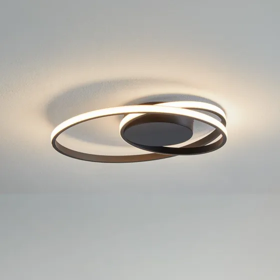 Plafón LED Lindby Youna Negro - Diseño Moderno y Minimalista